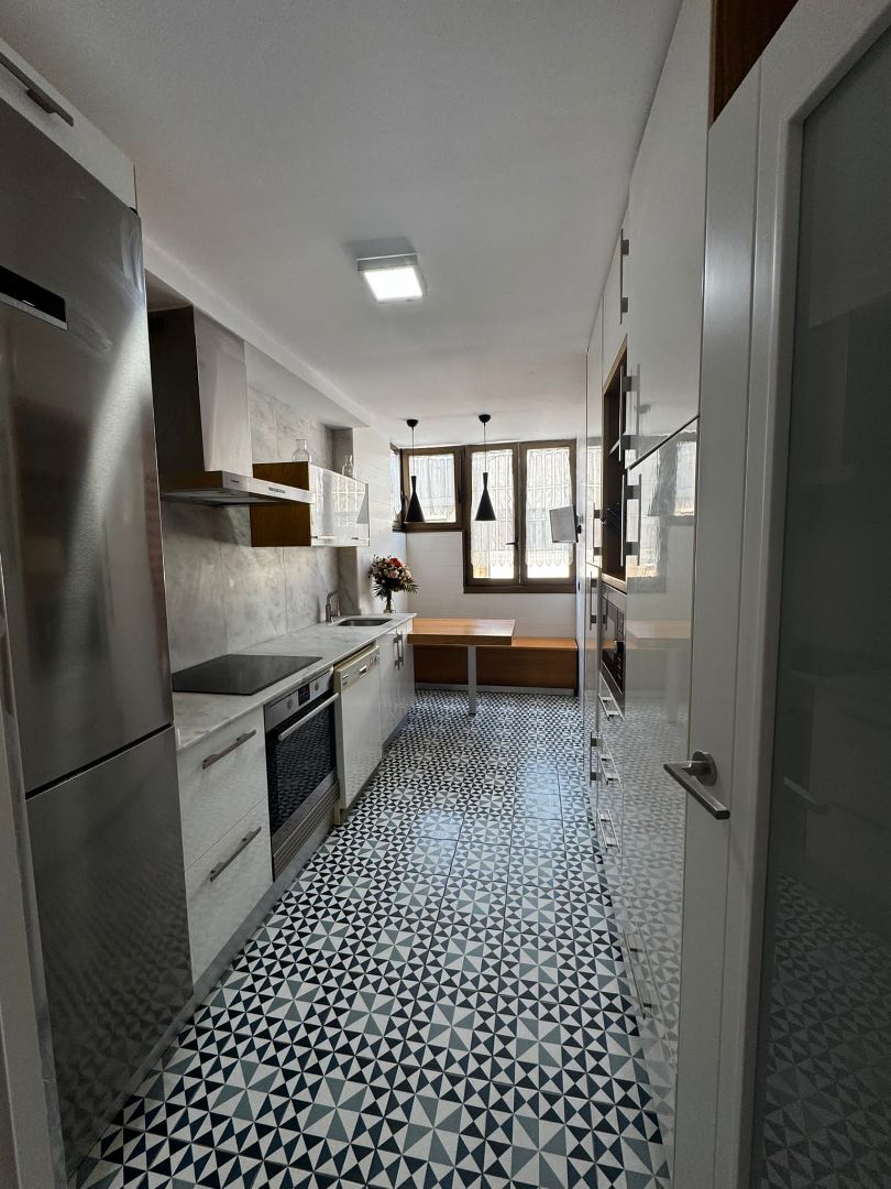 Kitchen of Flat for sale in Baiona  with Heating, Parquet flooring and Storage room