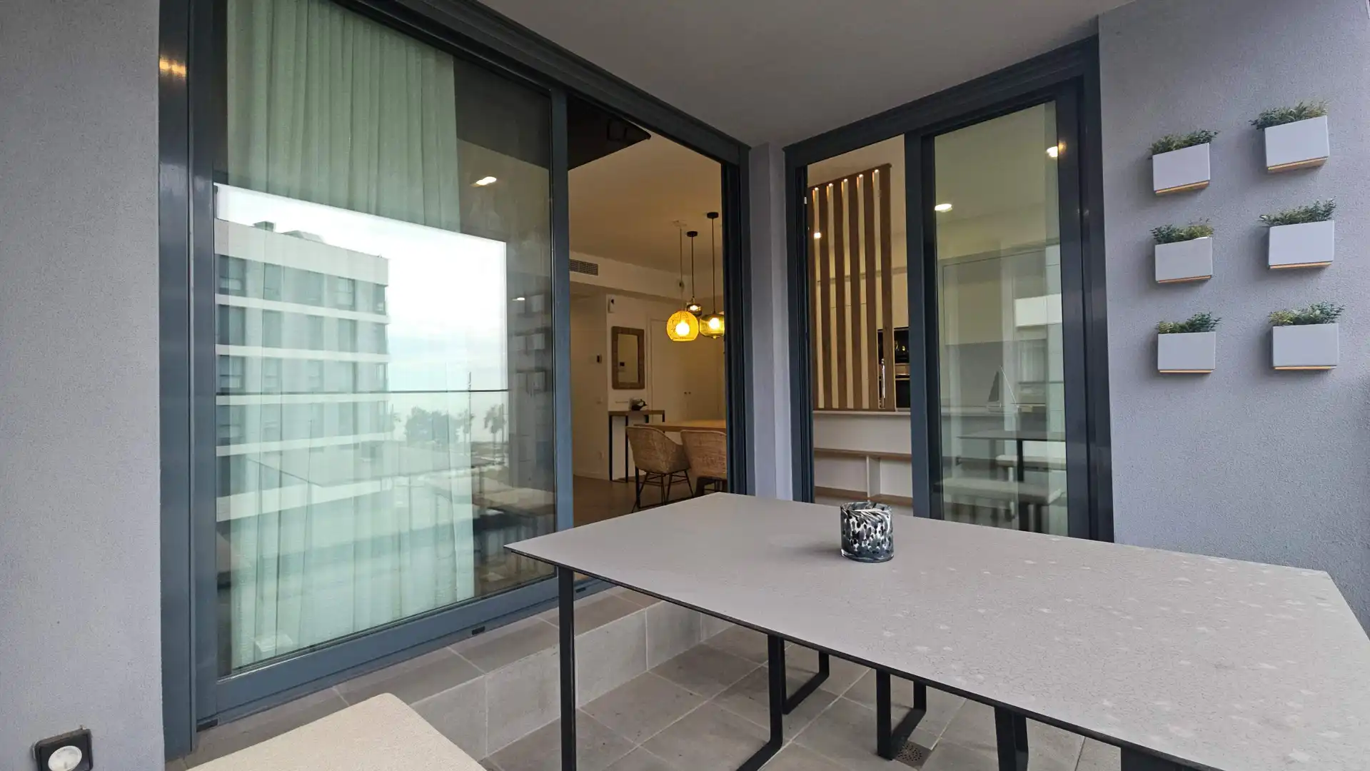 Terrace of Flat for rent in Badalona  with Air Conditioner, Furnished and Alarm