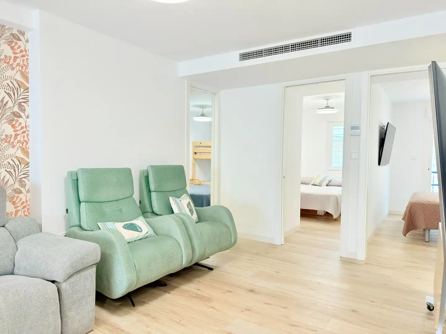 Wohnzimmer von Wohnungen zum Verkauf in La Manga del Mar Menor mit Klimaanlage, Heizung und Terrasse
