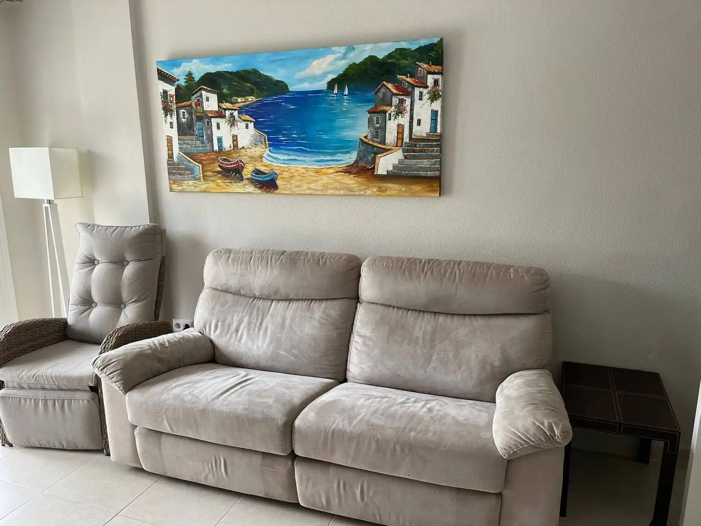 Sala d'estar de Apartament en venda en Los Alcázares amb Aire condicionat, Calefacció i Jardí privat