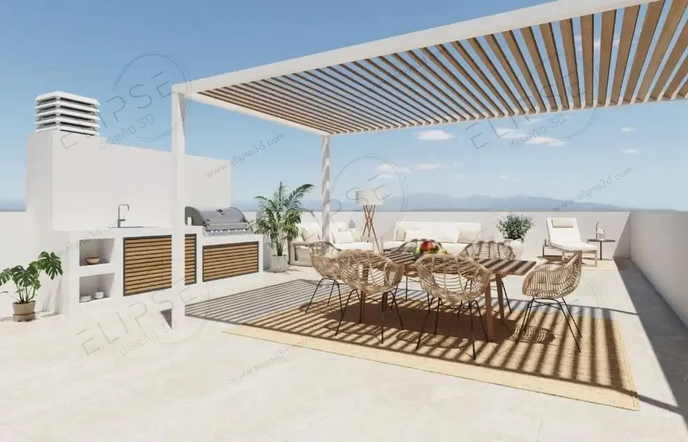 Terraza de Casa o chalet en venta en San Pedro del Pinatar con Aire acondicionado, Calefacción y Jardín privado