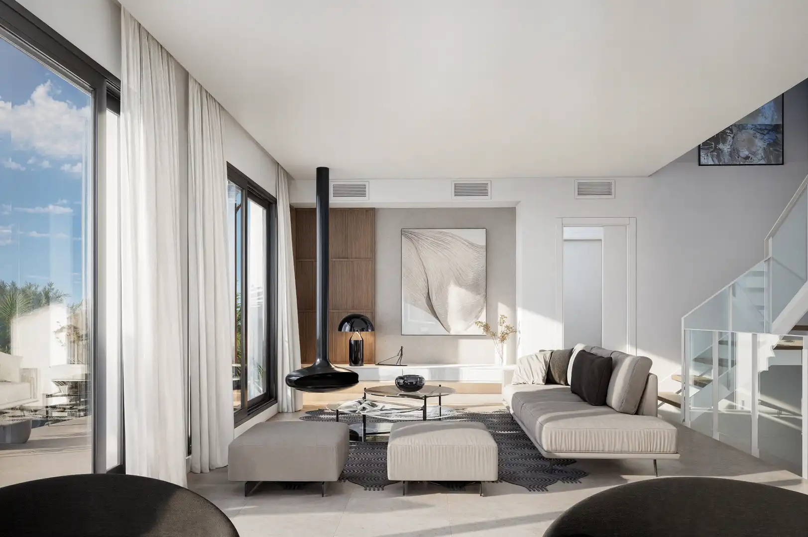 Living room of Houses for sale in Sant Cugat del Vallès  with Air Conditioner, Heating and Private garden