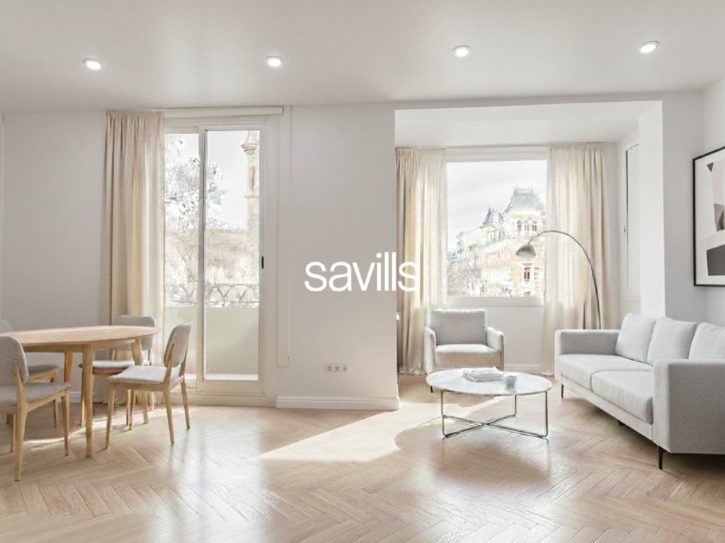 Living room of Apartment for sale in  Barcelona Capital  with Air Conditioner and Balcony