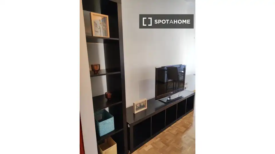 Sala de estar de Apartamento para compartir en Madrid con Aire acondicionado, Terraza y Amueblado