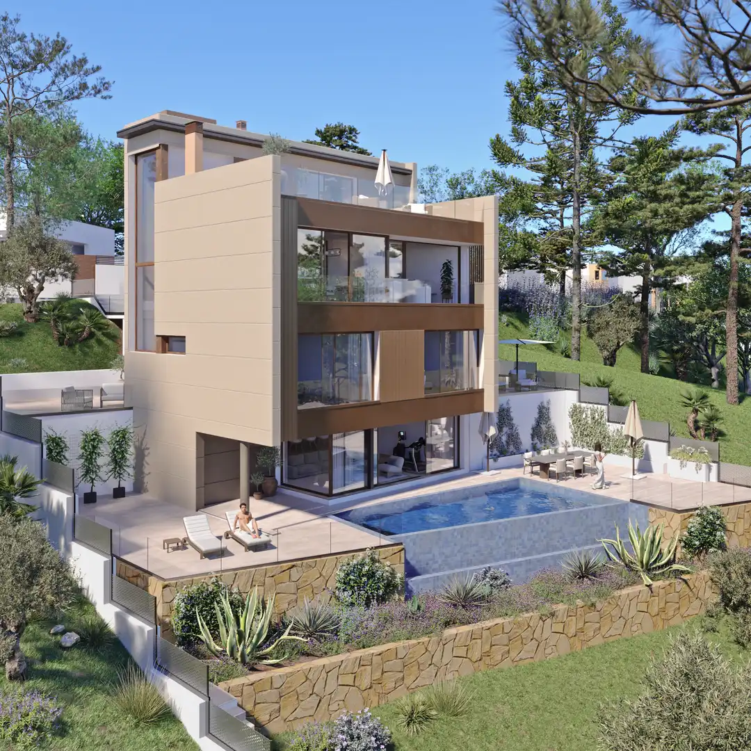 Vista exterior de Casa o xalet en venda en Castelldefels amb Aire condicionat