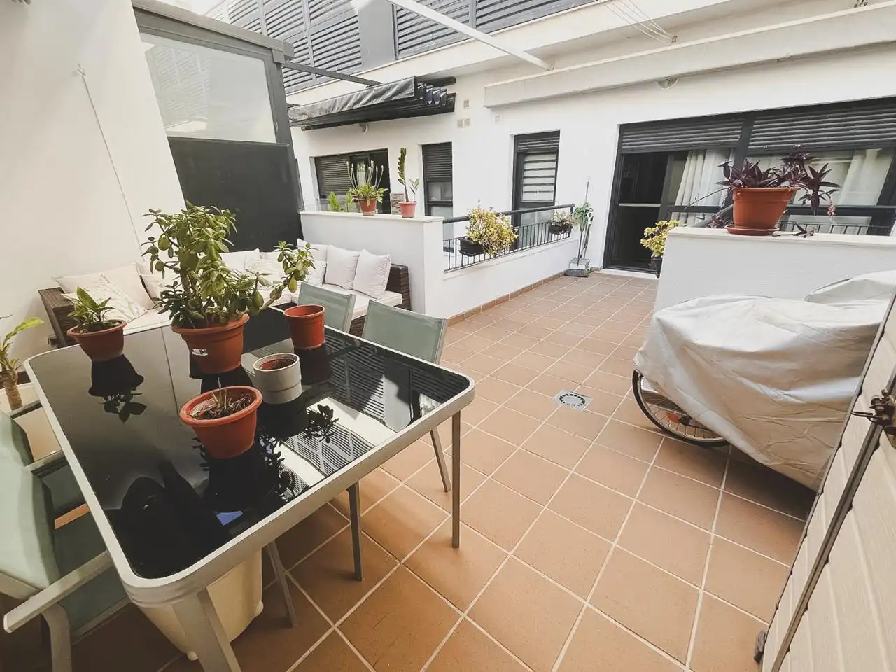Terraza de Dúplex de alquiler en Cádiz con Terraza y Amueblado
