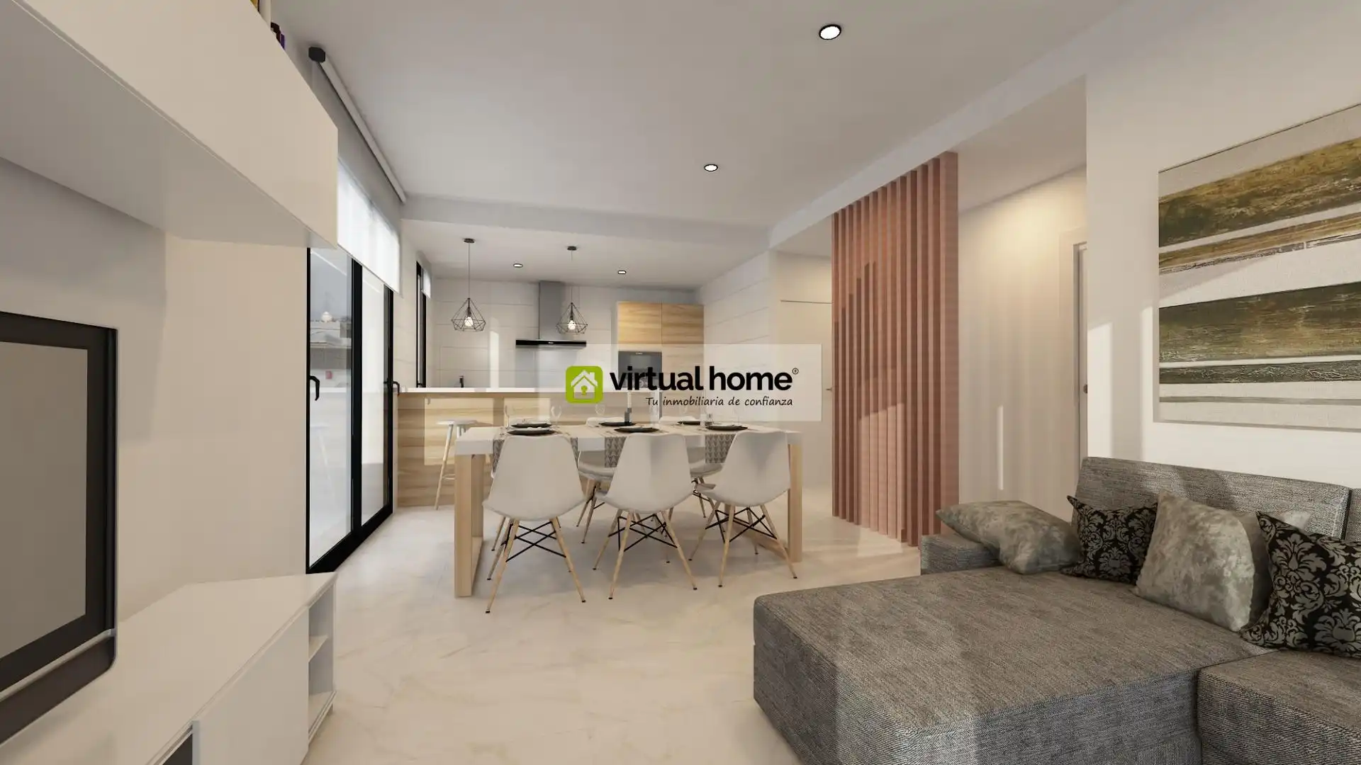 Sala d'estar de Casa o xalet en venda en La Nucia amb Aire condicionat, Parquet i Terrassa