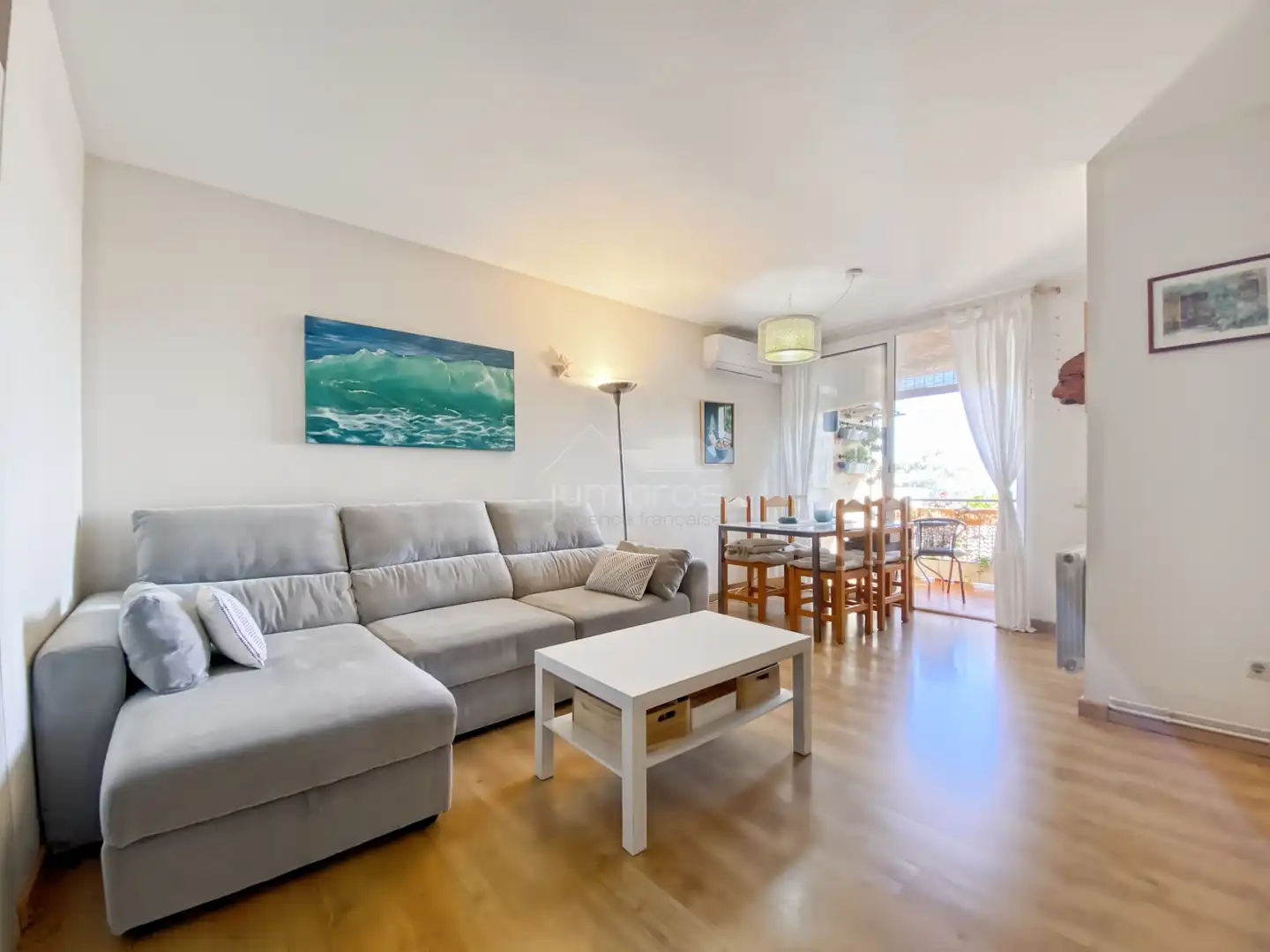 Sala de estar de Piso en venta en Palau-saverdera con Aire acondicionado, Calefacción y Terraza