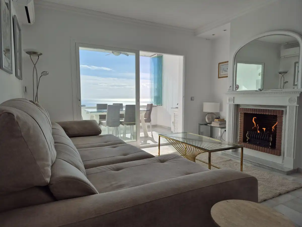 Sala de estar de Ático en venta en Mijas con Aire acondicionado, Calefacción y Terraza