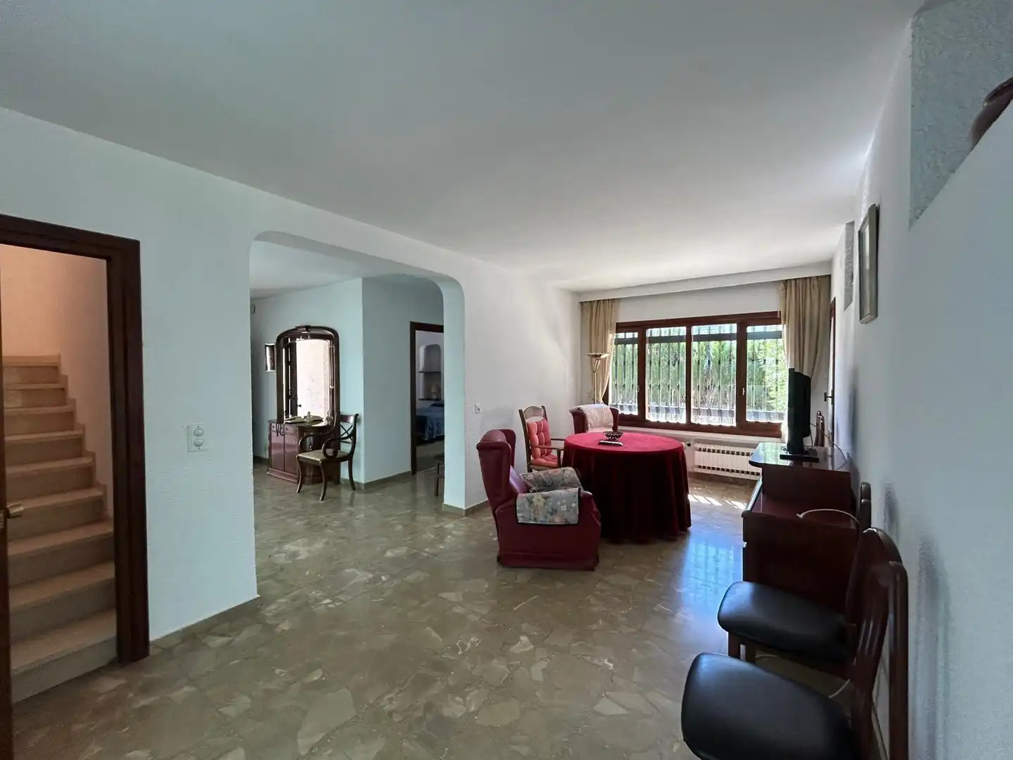 Sala d'estar de Casa o xalet en venda en Villanueva del Rosario amb Aire condicionat, Jardí privat i Terrassa