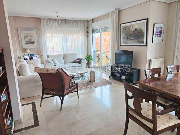 Sala d'estar de Àtic en venda en  Madrid Capital amb Aire condicionat, Calefacció i Jardí privat