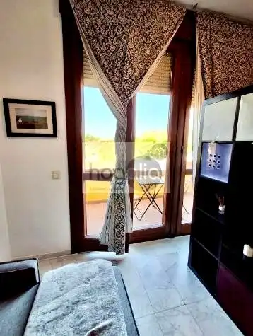 Jardín de Estudio de alquiler en Sevilla con Aire acondicionado, Terraza y Piscina