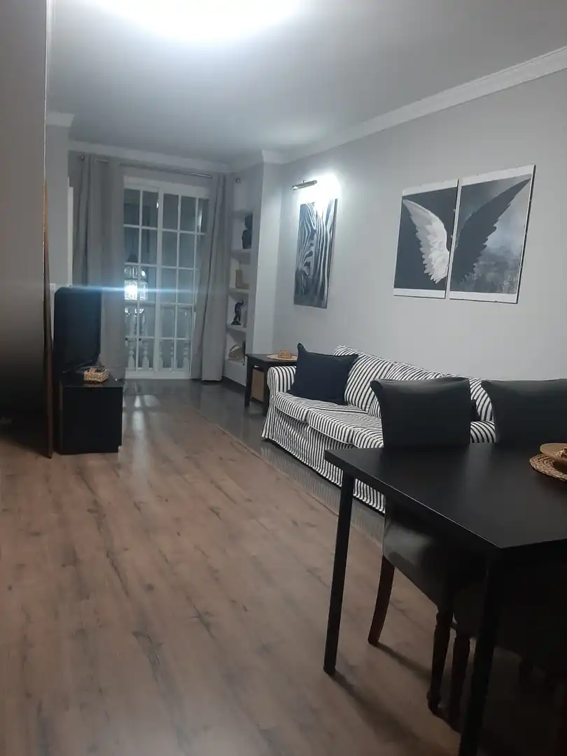 Living room of Flat for rent in Villaverde del Río  with Air Conditioner, Parquet flooring and Furnished