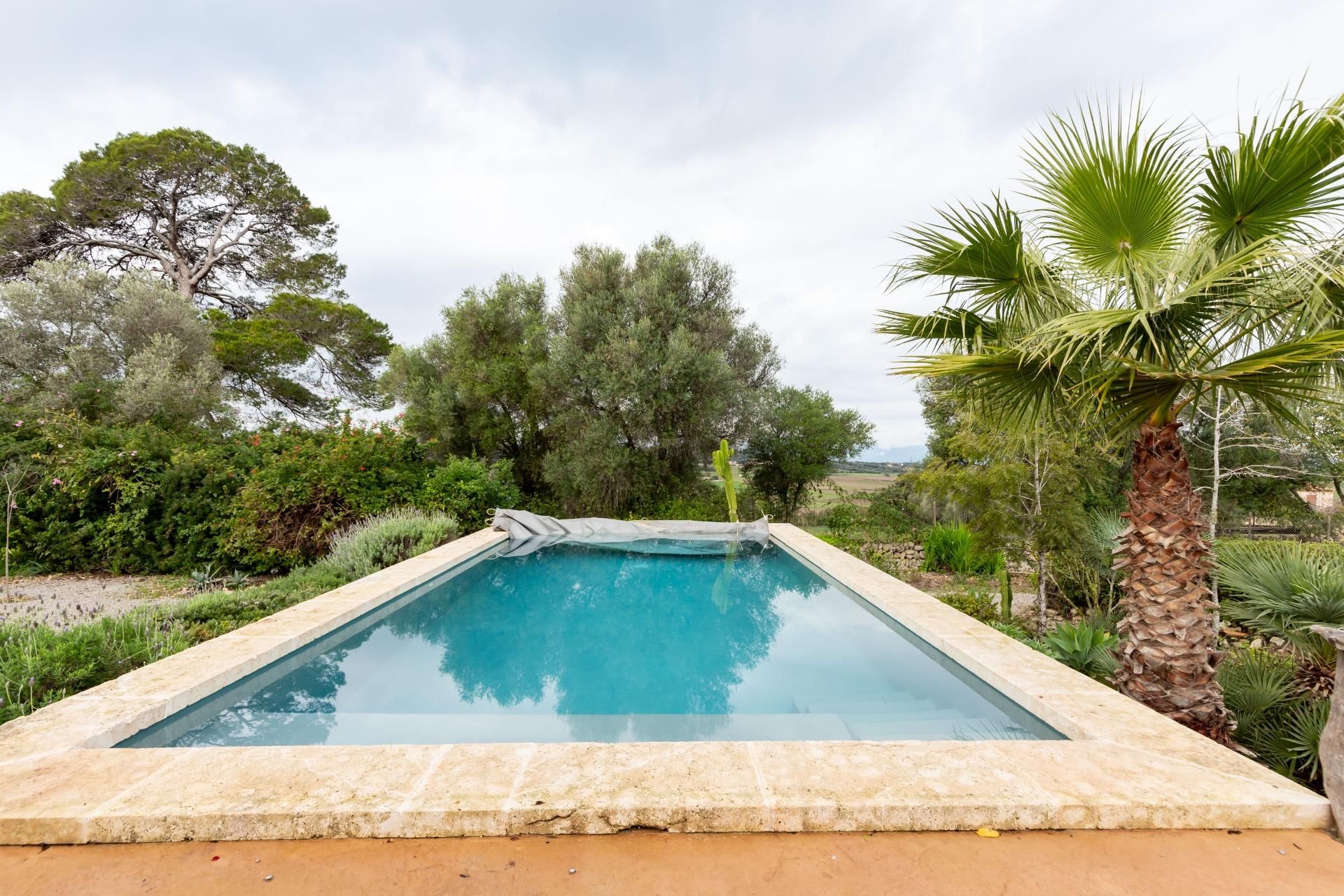 Piscina de Finca rústica en venda en Muro amb Piscina, Moblat i Alarma