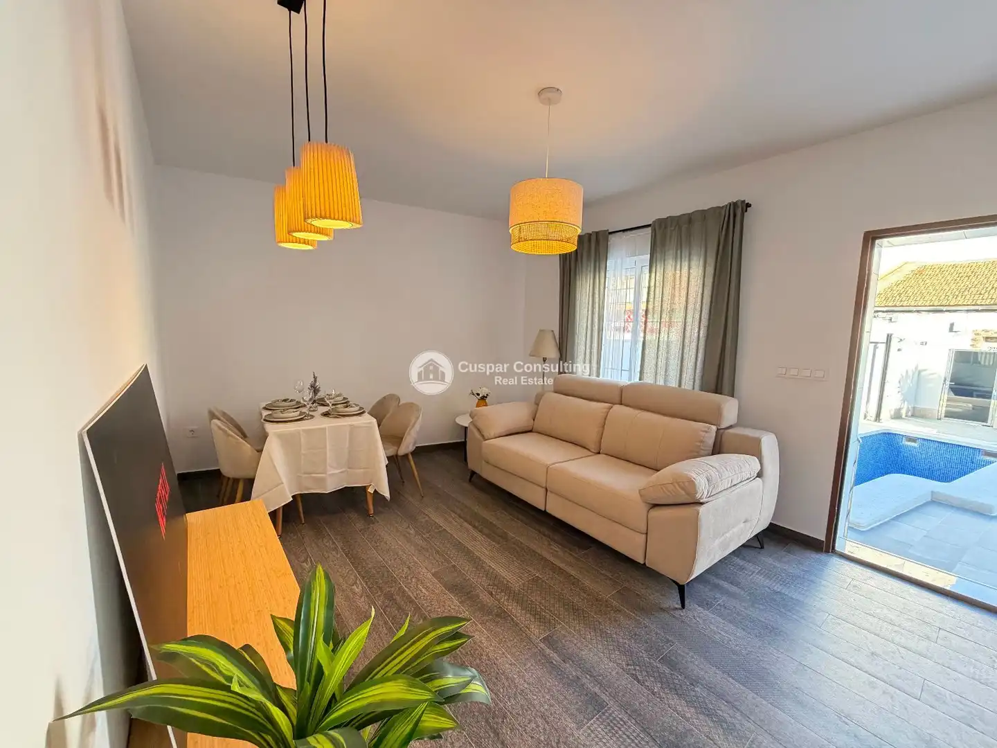 Wohnzimmer von Einfamilien-Reihenhaus zur Miete in San Javier mit Klimaanlage, Heizung und Privatgarten