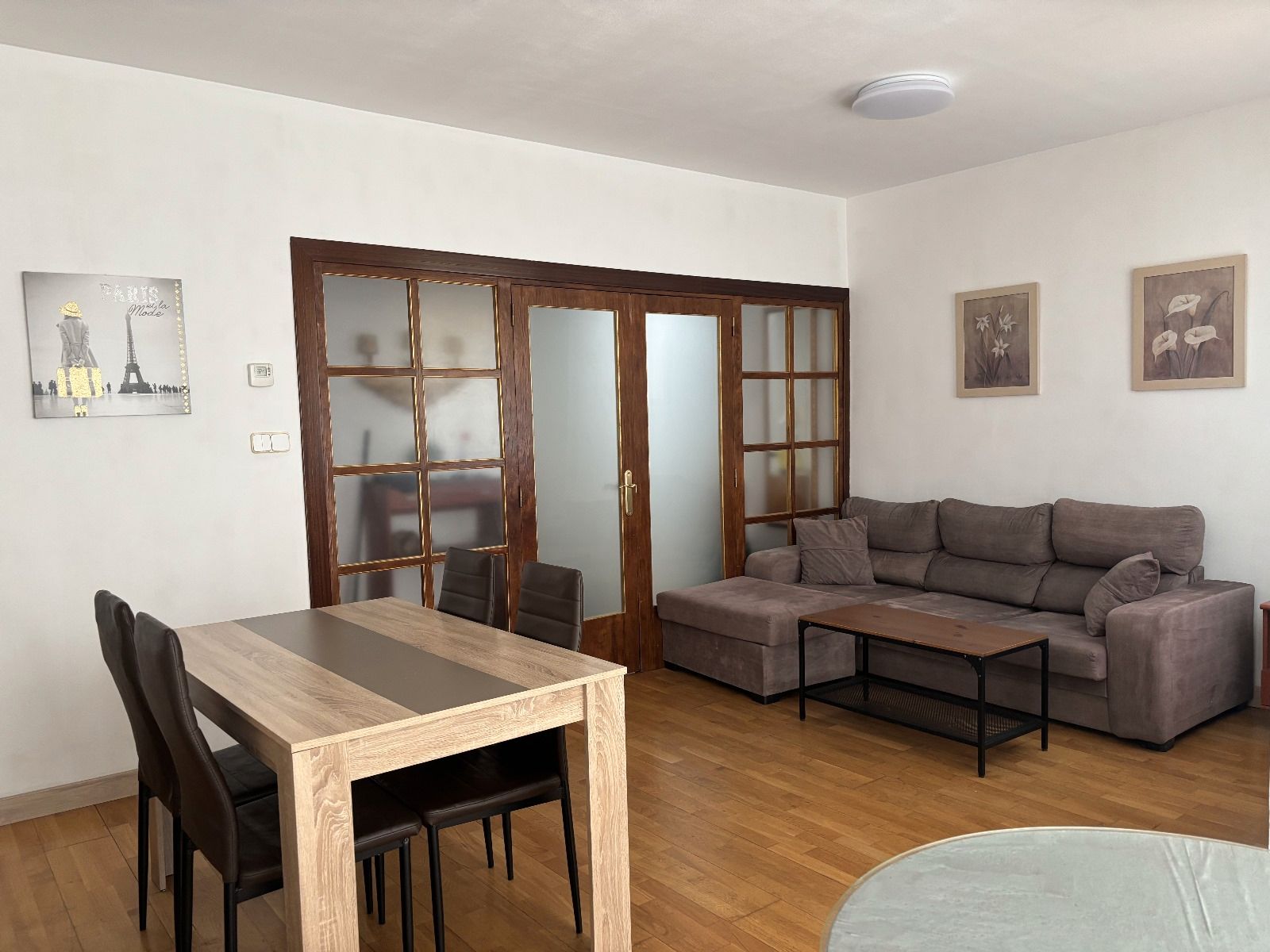 Living room of Flat to rent in  Zaragoza Capital  with Heating, Parquet flooring and Furnished