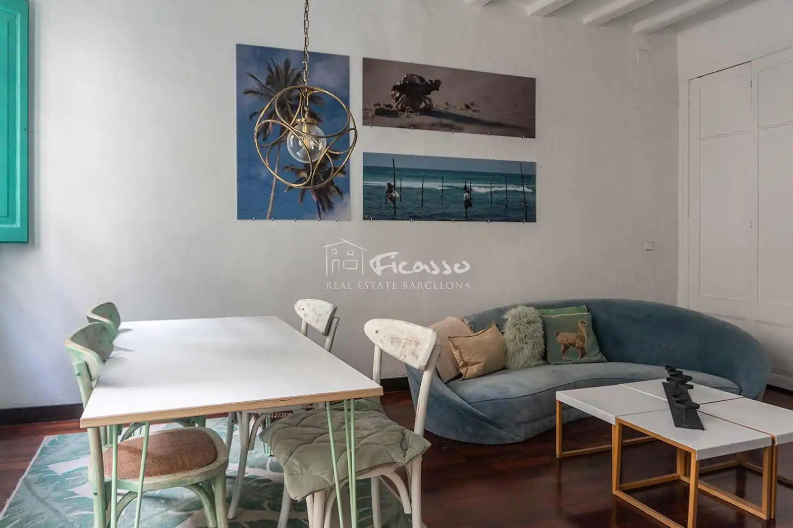 Sala d'estar de Pis de lloguer en Barcelona amb Aire condicionat, Calefacció i Parquet
