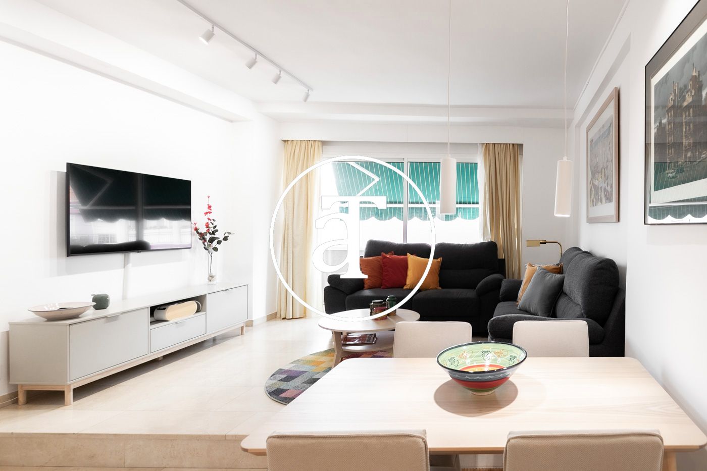 Living room of Flat to rent in  Barcelona Capital  with Air Conditioner, Heating and Terrace