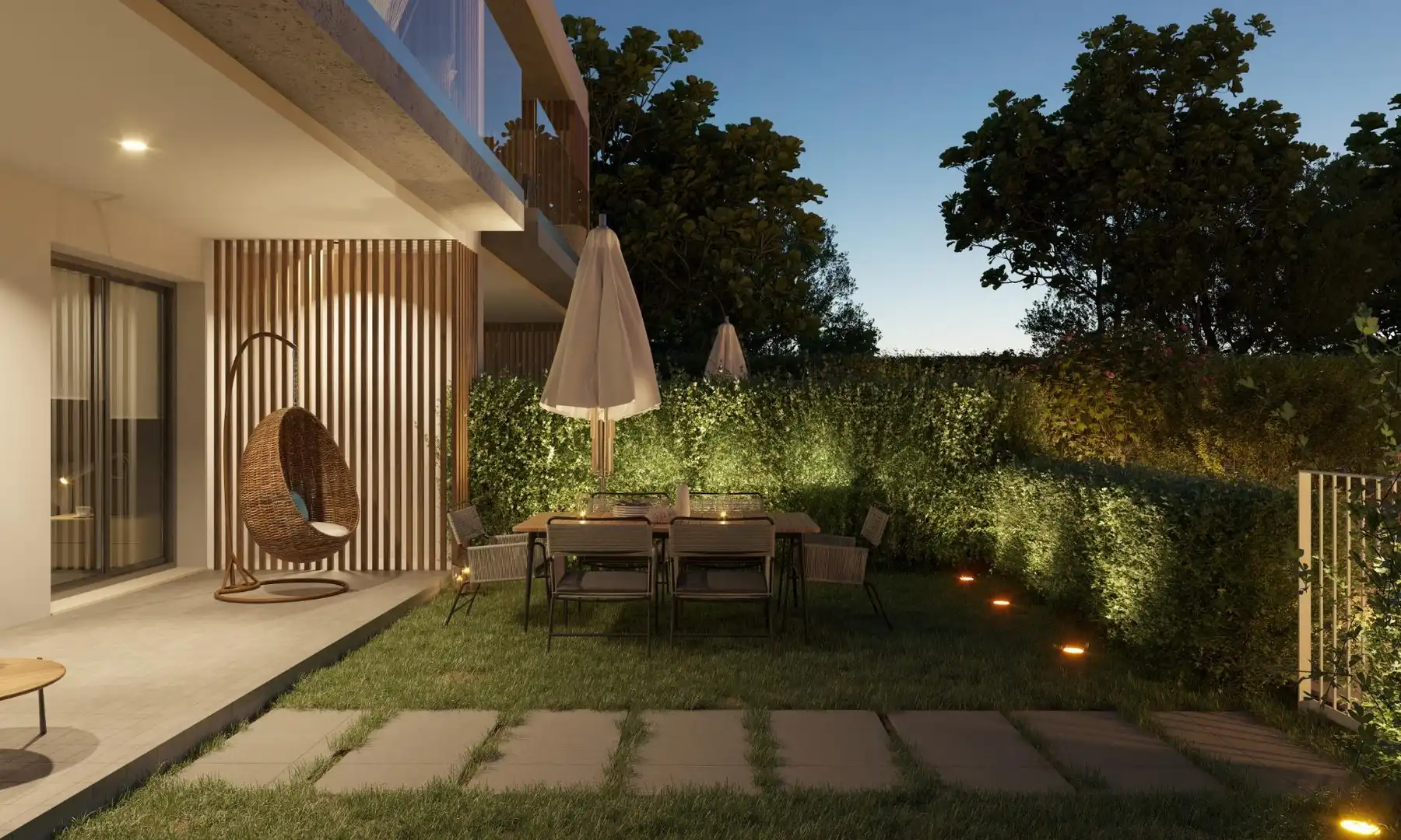 Terrasse von Erdgeschoss zum Verkauf in  Palma de Mallorca mit Klimaanlage, Heizung und Privatgarten