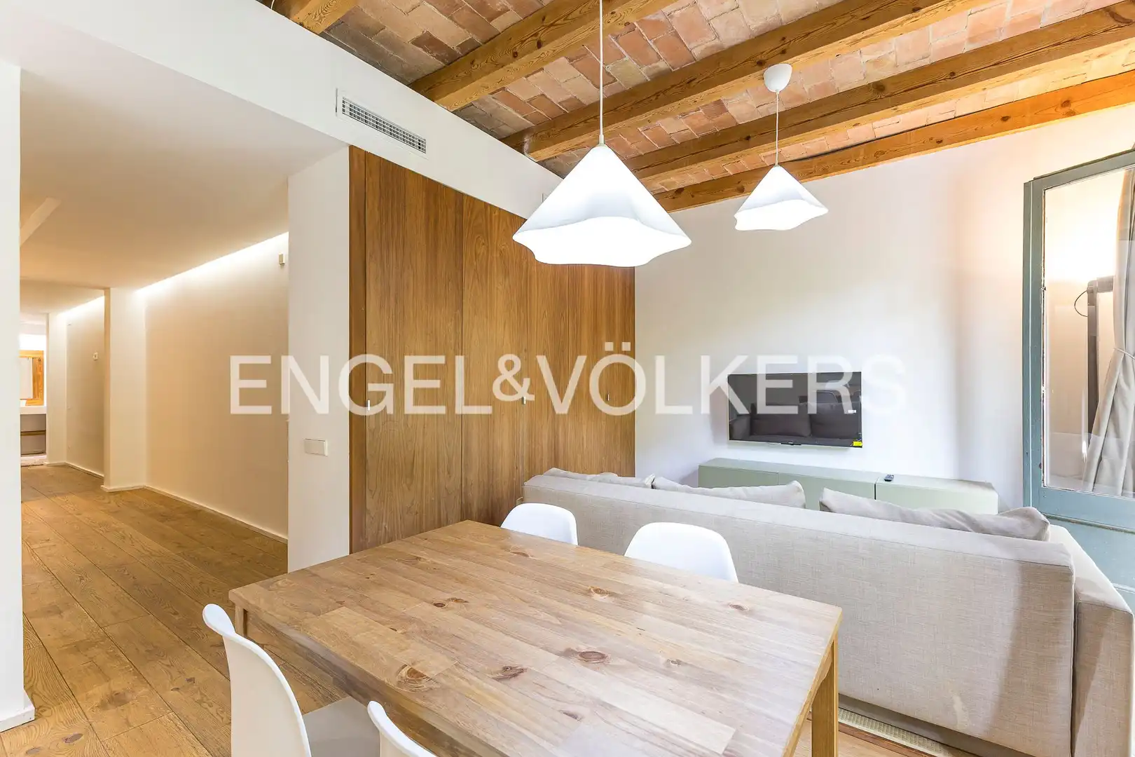 Sala de estar de Piso de alquiler en Barcelona con Aire acondicionado, Calefacción y Parquet