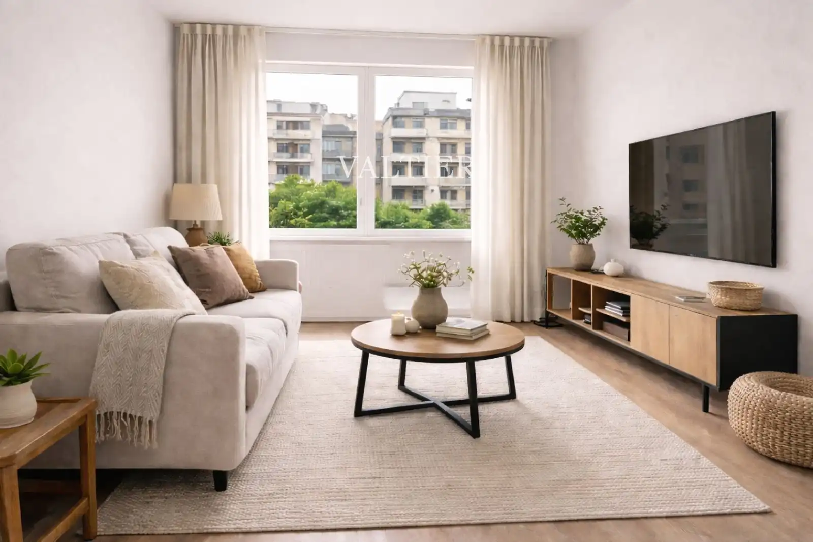 Sala de estar de Piso de alquiler en  Madrid Capital con Aire acondicionado, Calefacción y Amueblado