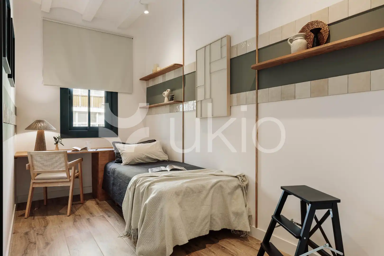 Schlafzimmer von Wohnungen zur Miete in Barcelona mit Klimaanlage, Heizung und Möbliert