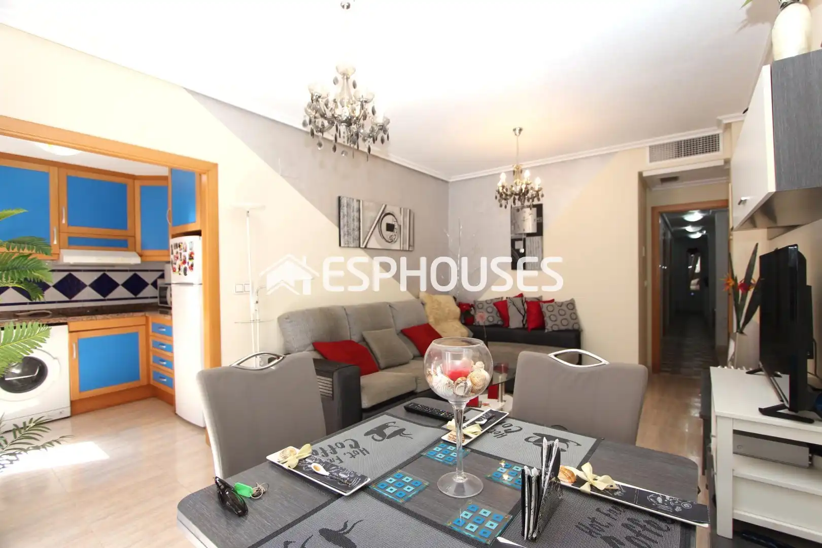 Sala de estar de Apartamento en venta en Guardamar del Segura con Aire acondicionado, Terraza y Amueblado