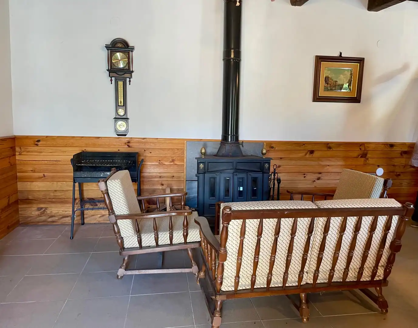 Sala d'estar de Casa o xalet en venda en Cervantes amb Jardí privat, Parquet i Moblat
