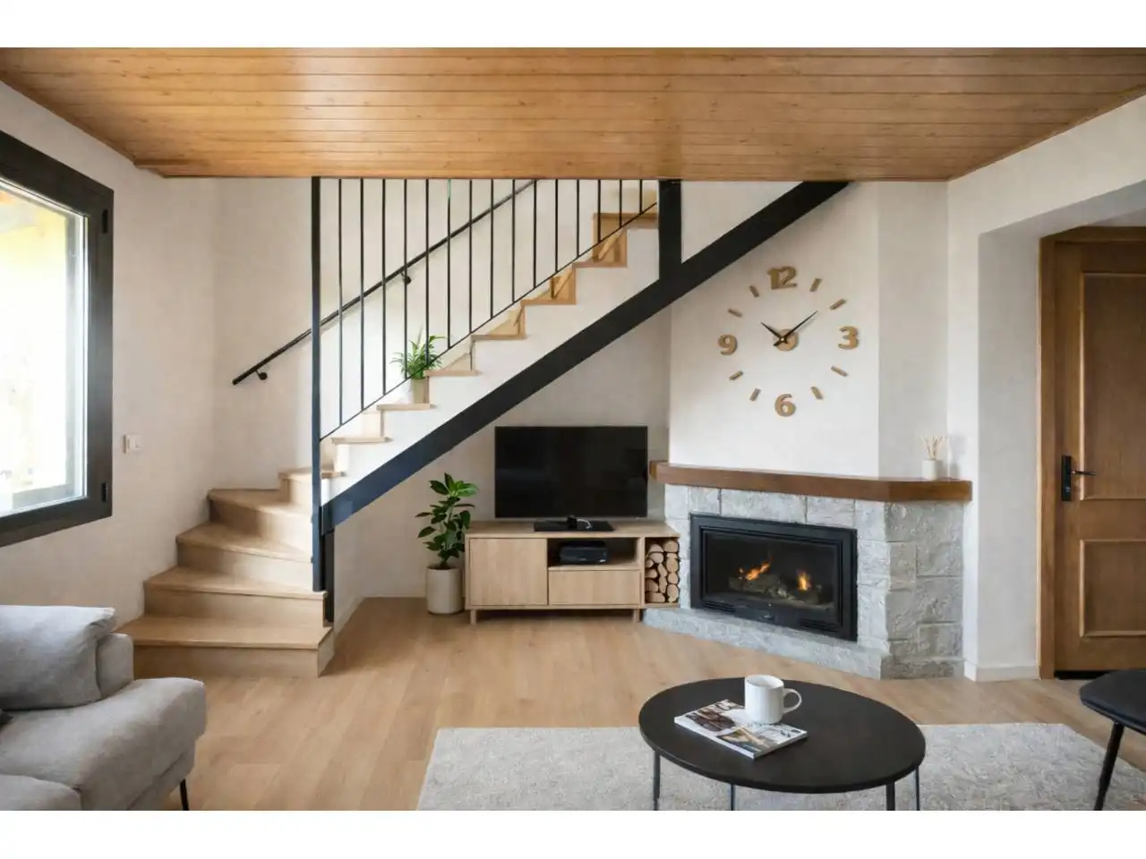 Wohnzimmer von Wohnung zum Verkauf in Olvan mit Klimaanlage, Heizung und Abstellraum