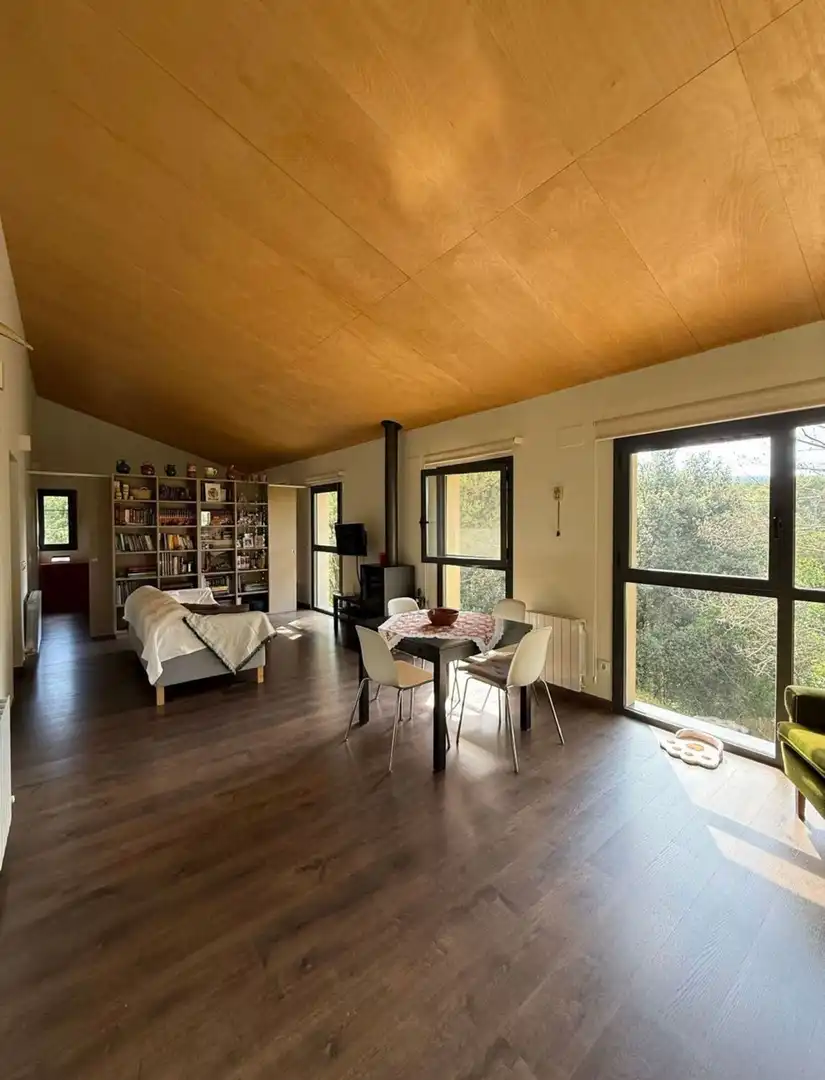 Sala d'estar de Casa o xalet en venda en Sant Aniol de Finestres amb Aire condicionat, Calefacció i Jardí privat