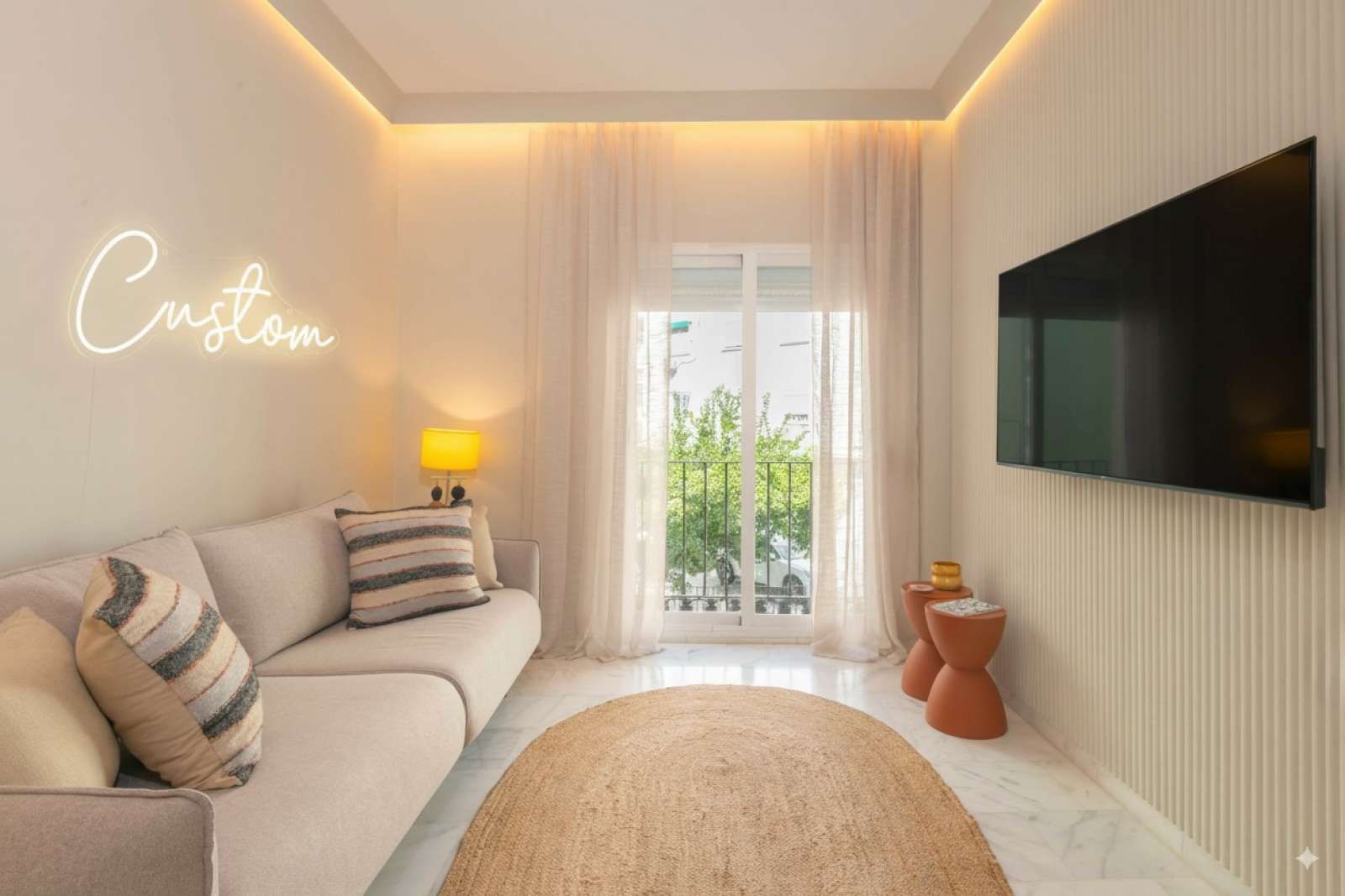 Sala d'estar de Apartament per a compartir en Málaga Capital amb Aire condicionat i Terrassa