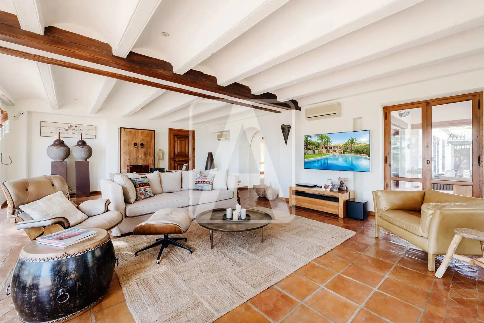 Sala de estar de Finca rústica en venta en Benissa con Aire acondicionado, Calefacción y Jardín privado
