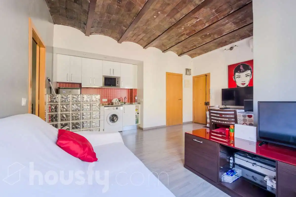 Sala de estar de Piso en venta en Barcelona con Aire acondicionado, Parquet y Amueblado