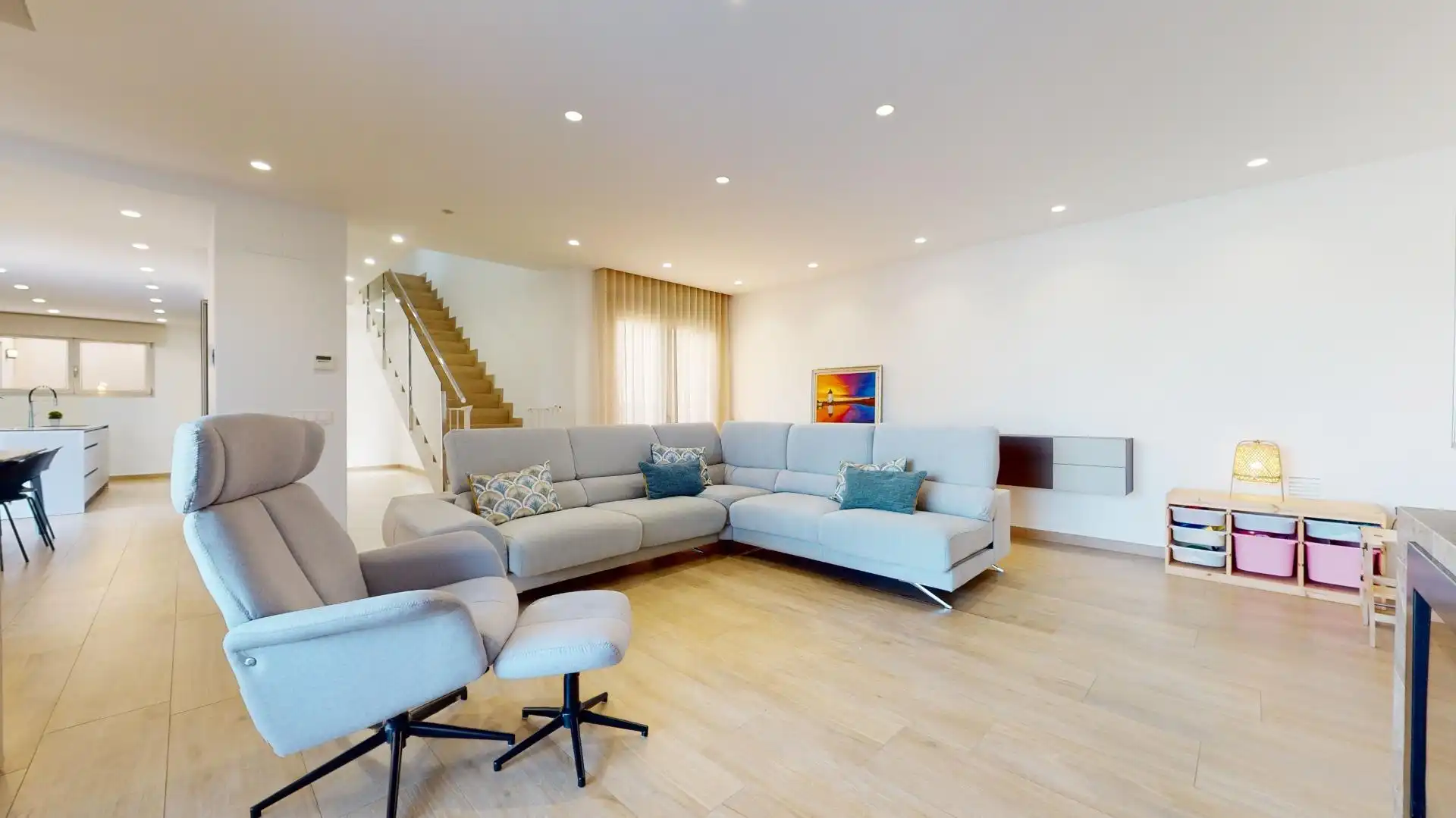 Wohnzimmer von Haus oder Chalet zum Verkauf in San Pedro del Pinatar mit Klimaanlage, Heizung und Privatgarten