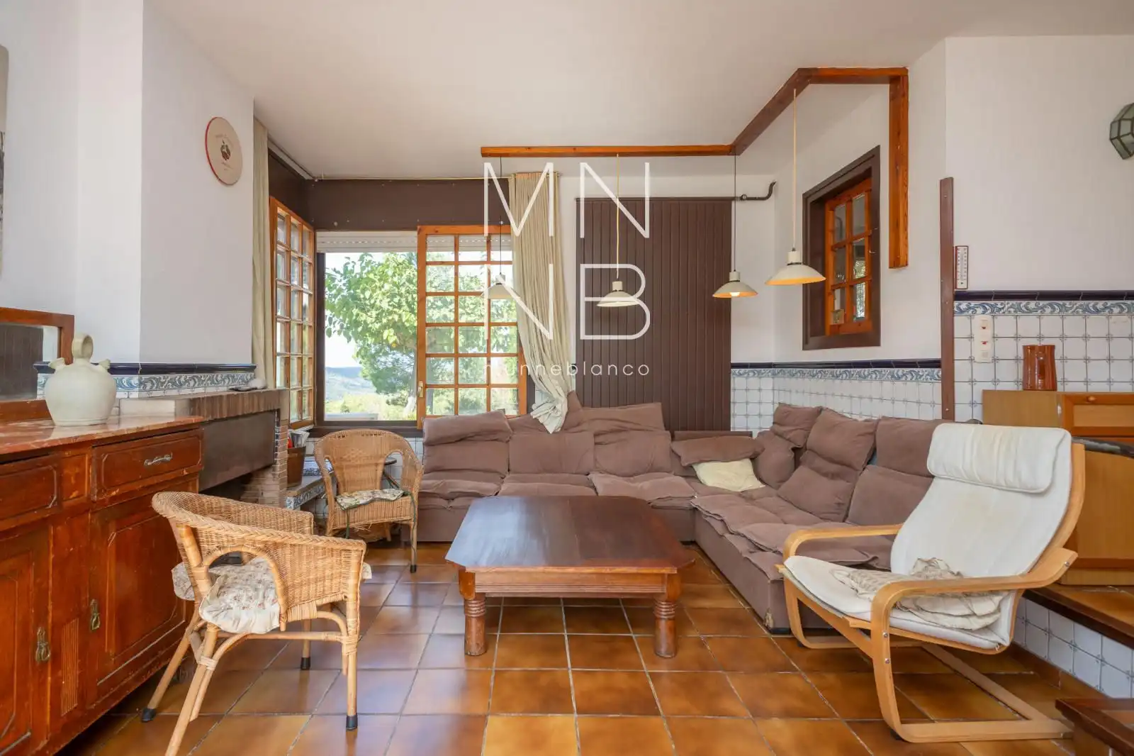 Wohnzimmer von Haus oder Chalet zur Miete in Òrrius mit Heizung, Schwimmbad und Möbliert