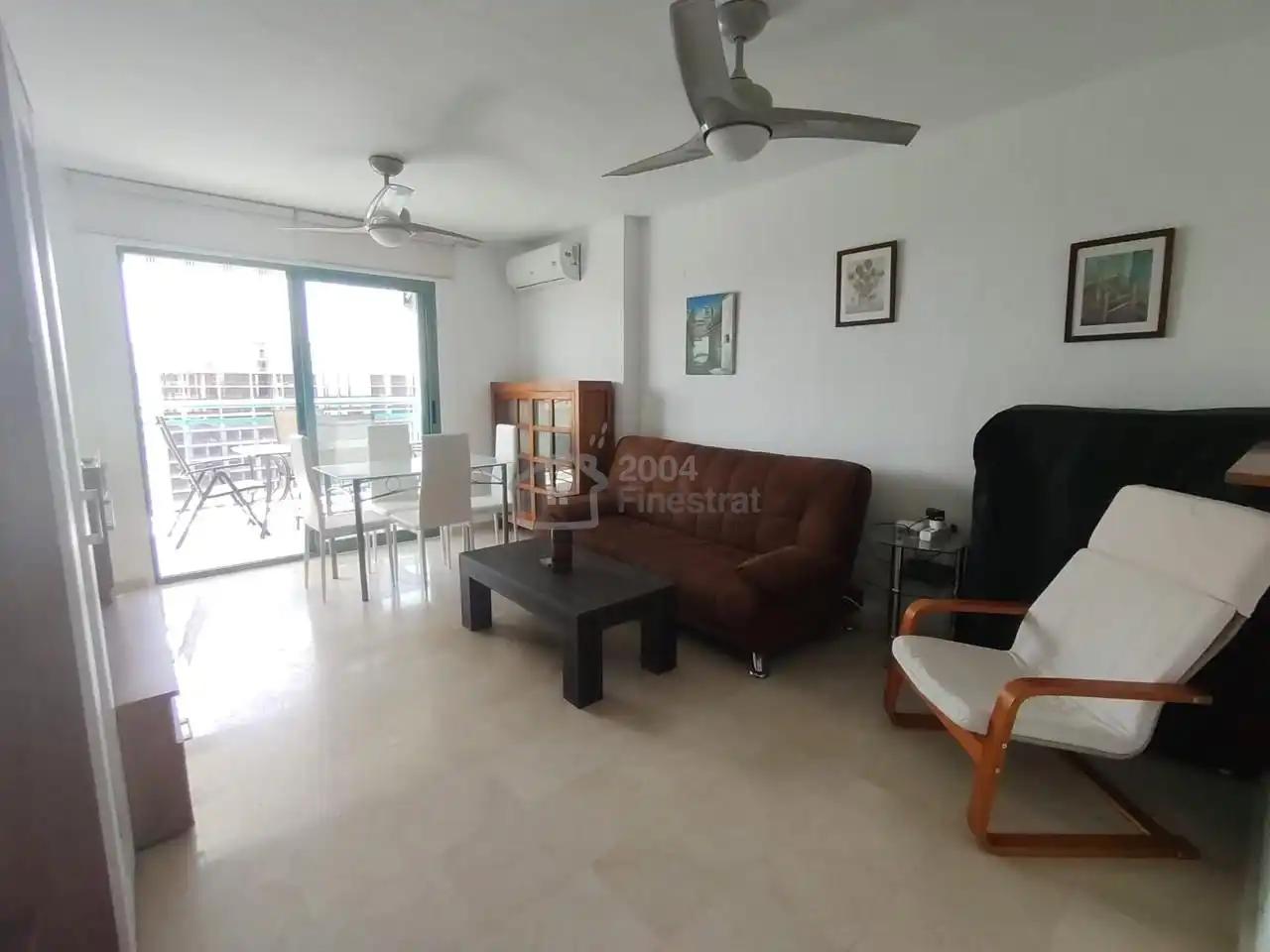 Living room of Flat for rent in Villajoyosa / La Vila Joiosa  with Air Conditioner, Terrace and Furnished