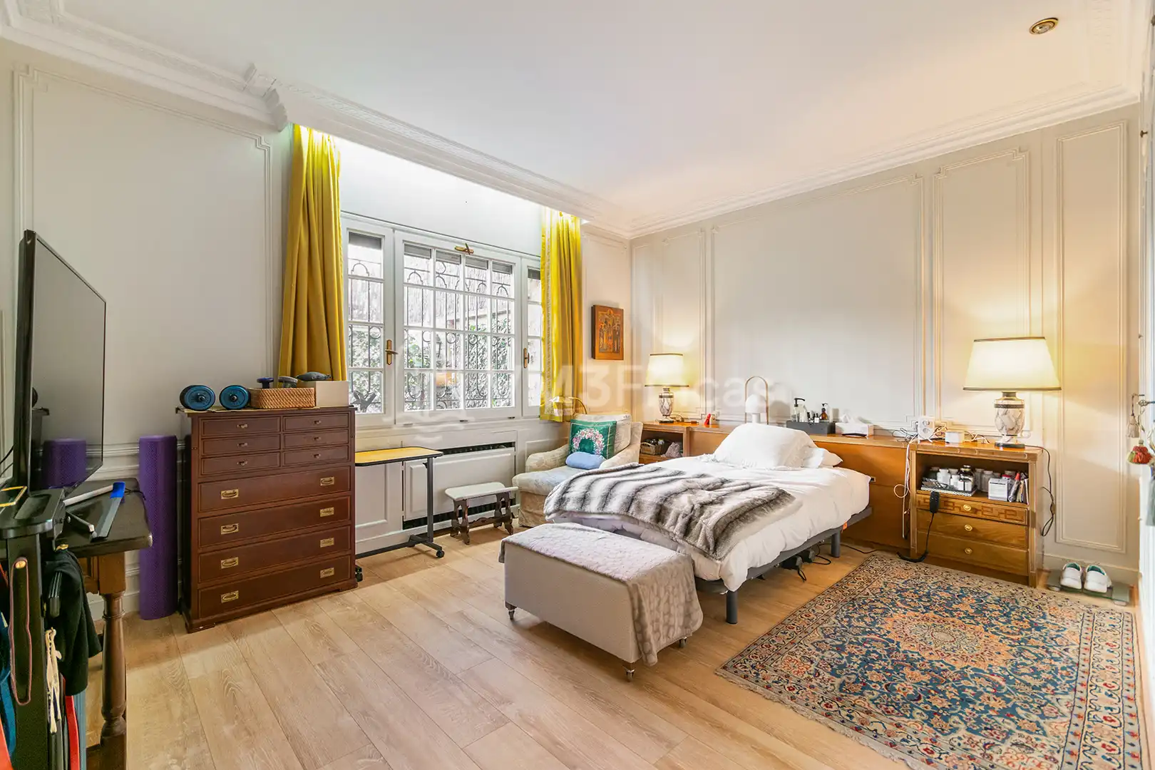 Schlafzimmer von Wohnung zur Miete in Barcelona mit Klimaanlage, Heizung und Parkett