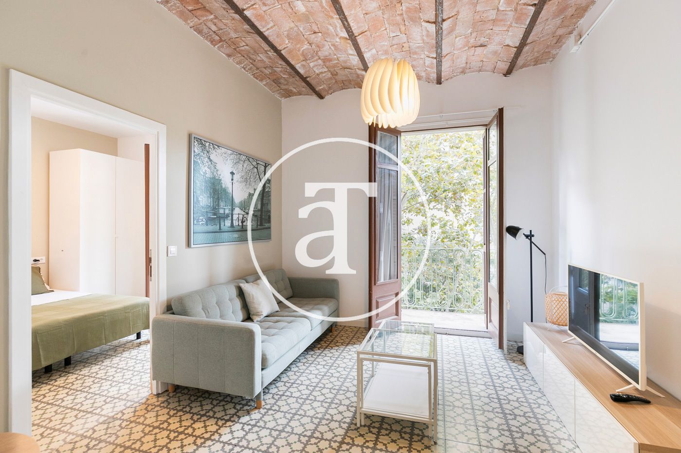 Living room of Flat to rent in  Barcelona Capital  with Air Conditioner, Heating and Furnished