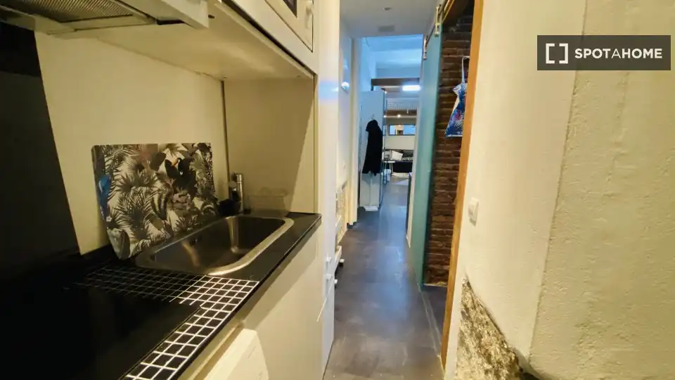 Cuina de Pis de lloguer en Madrid amb Aire condicionat, Calefacció i Moblat