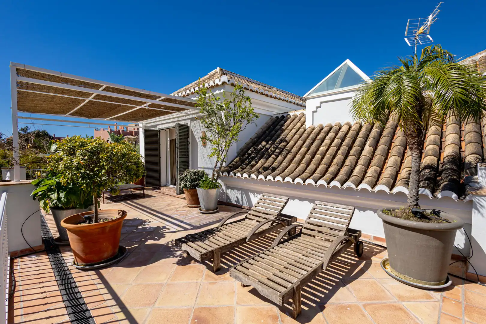 Terraza de Casa o chalet de alquiler en Estepona con Jardín privado, Terraza y Piscina