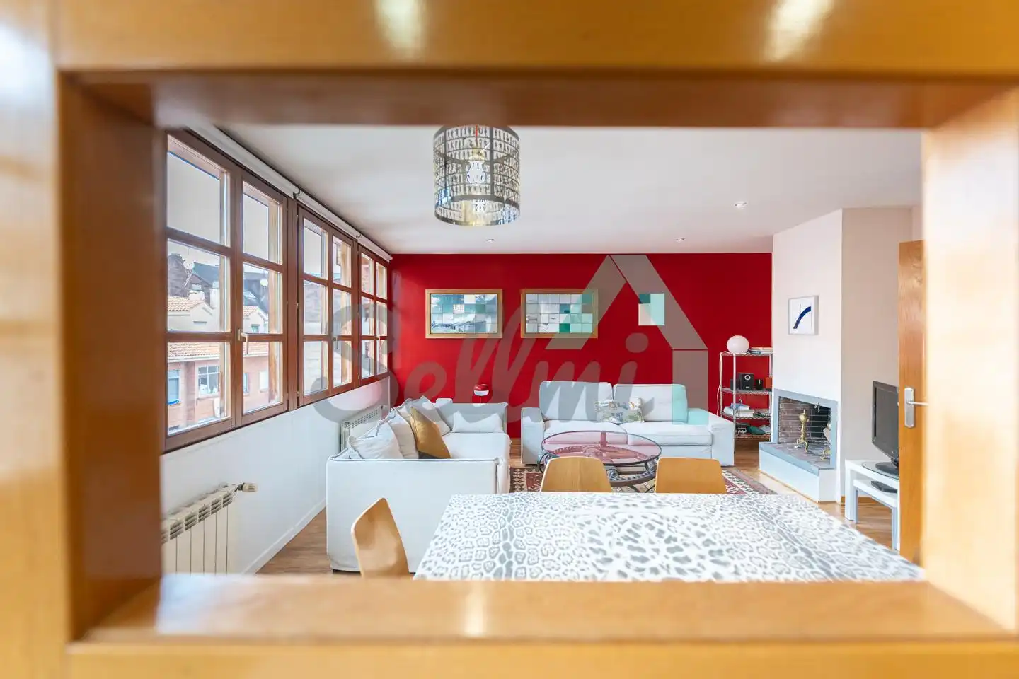 Sala de estar de Piso de alquiler en Oviedo  con Calefacción, Parquet y Amueblado