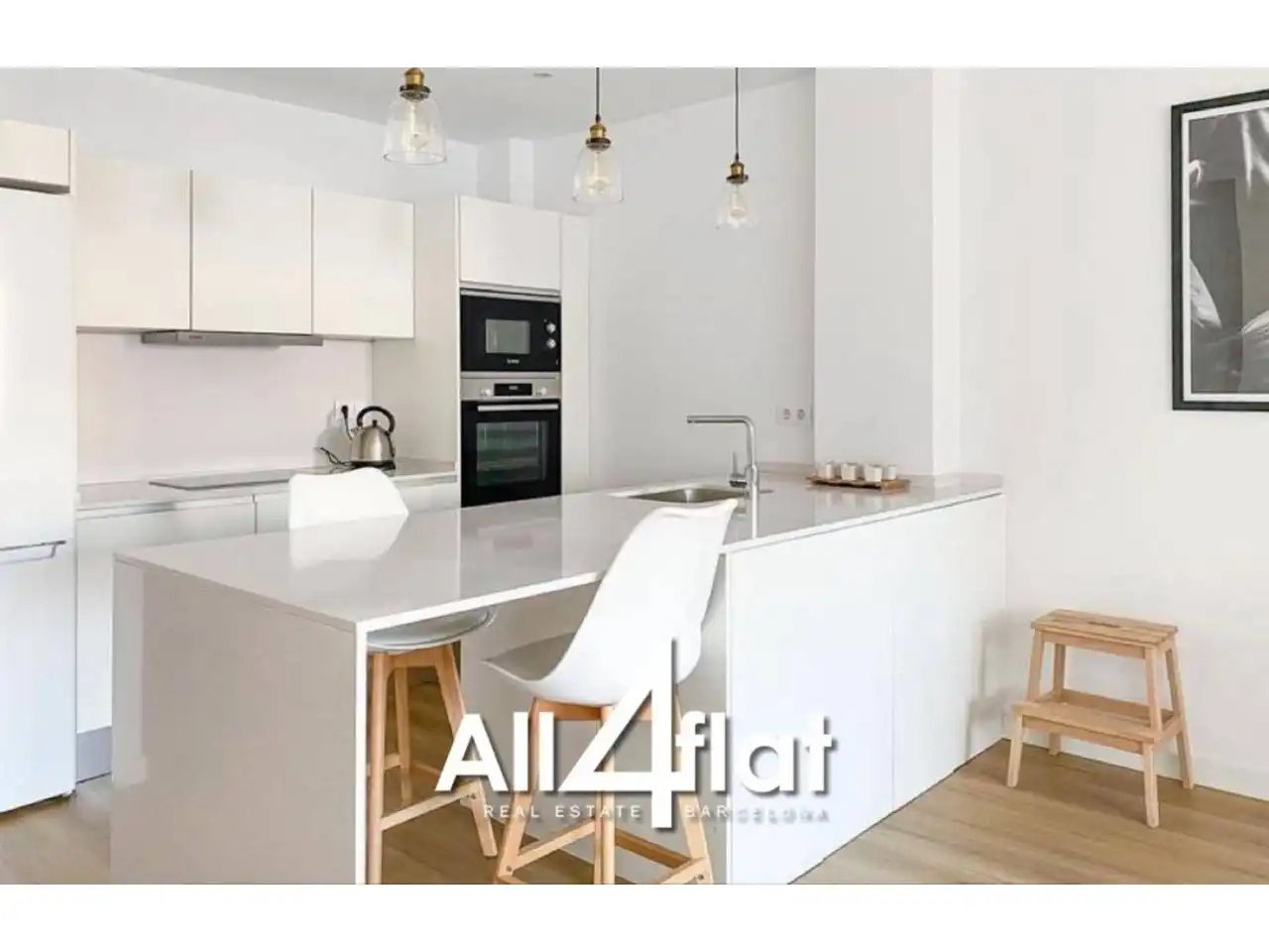 Cocina de Ático de alquiler en Eixample