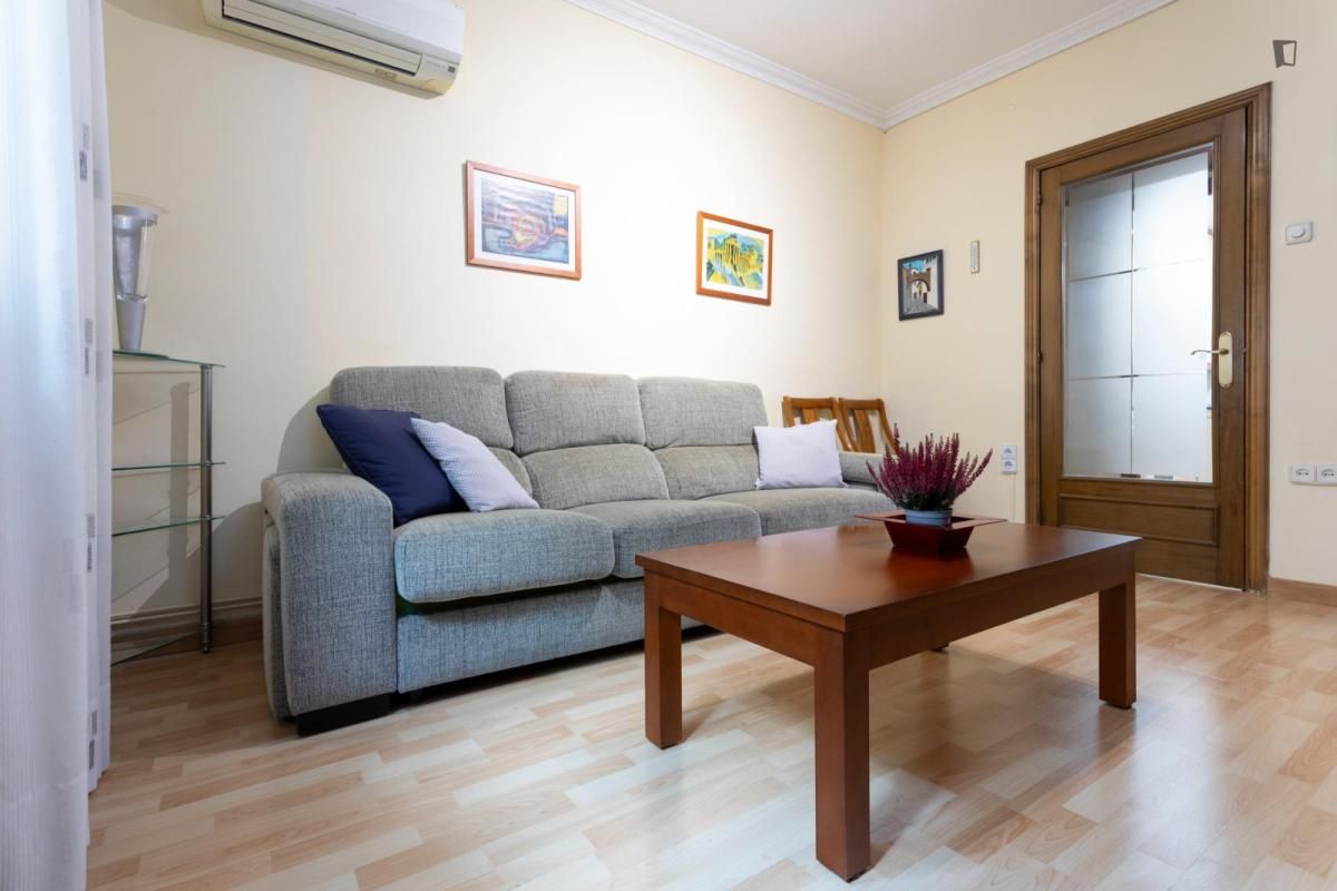 Sala d'estar de Apartament de lloguer en  Barcelona Capital amb Aire condicionat, Moblat i Forn