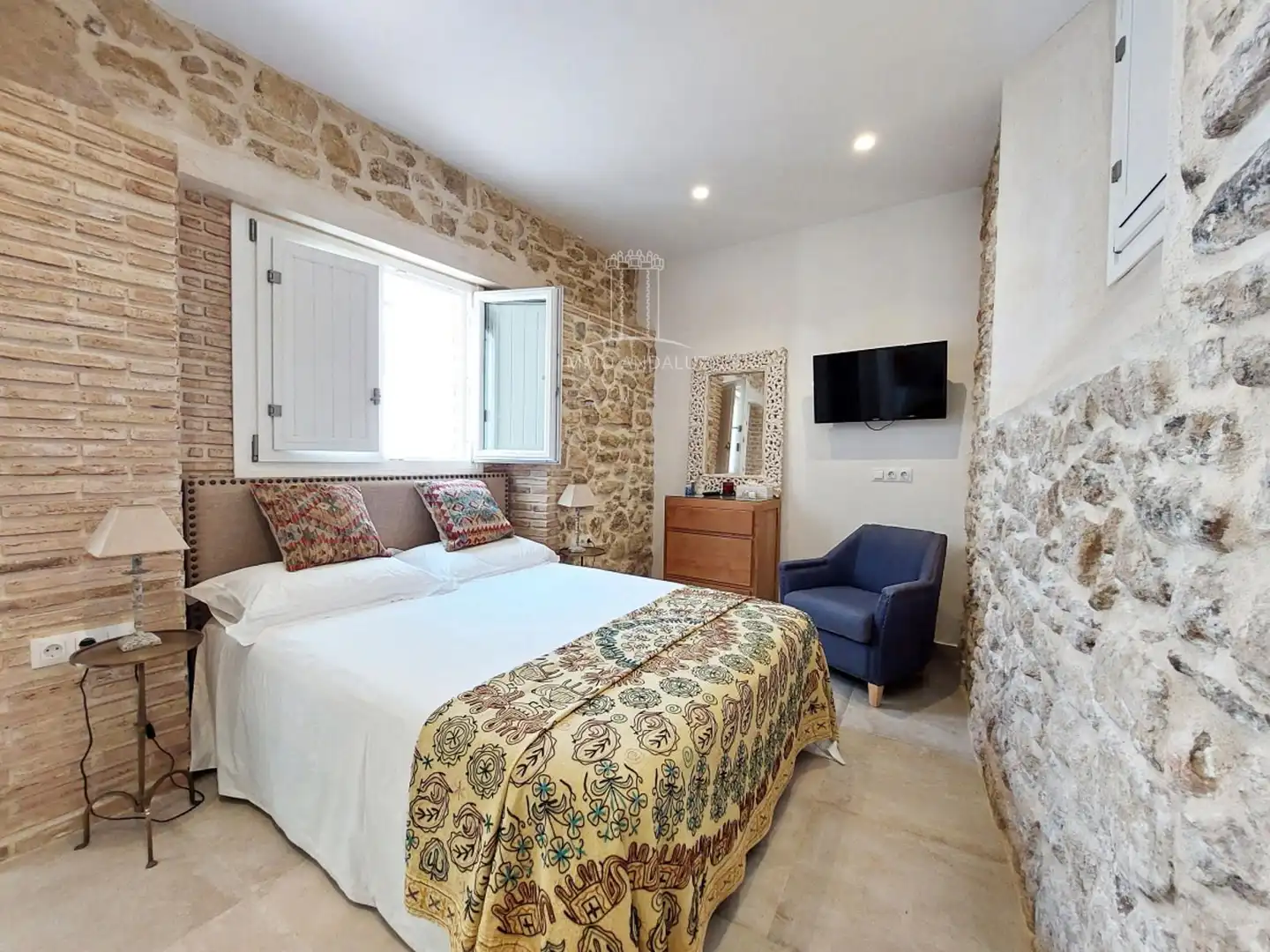 Schlafzimmer von Einfamilien-Reihenhaus zum Verkauf in Medina Sidonia mit Klimaanlage und Heizung