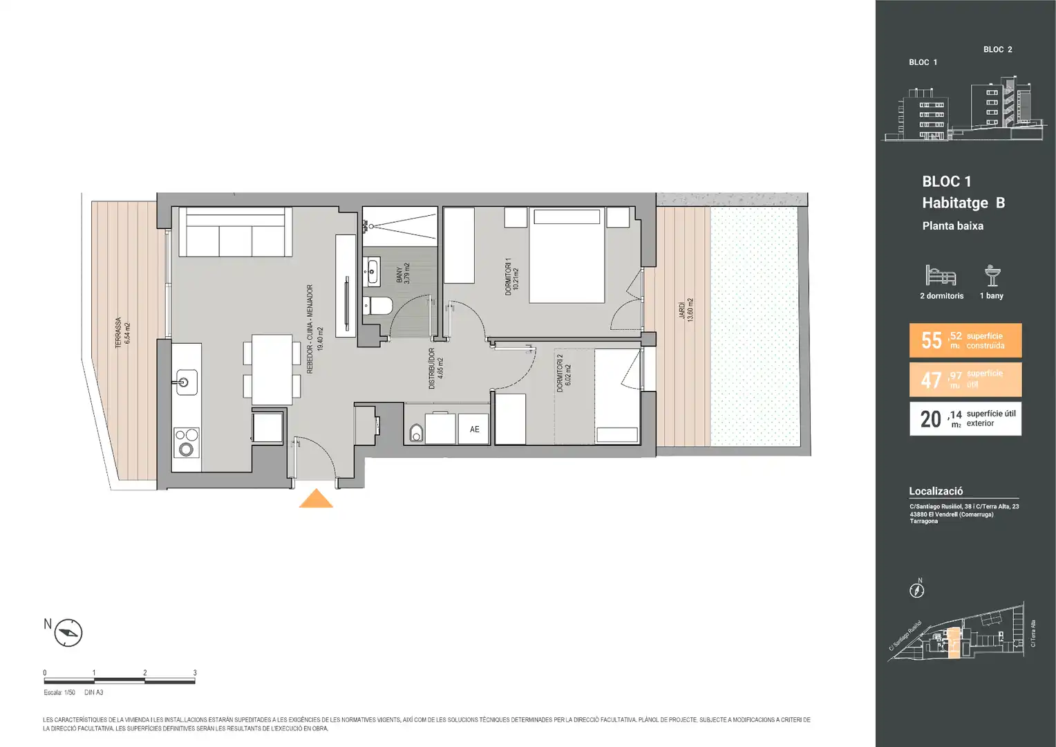 Appartement neuf avec terrasse à vendre à Carrer Santiago Rusiñol 38, imagen 6