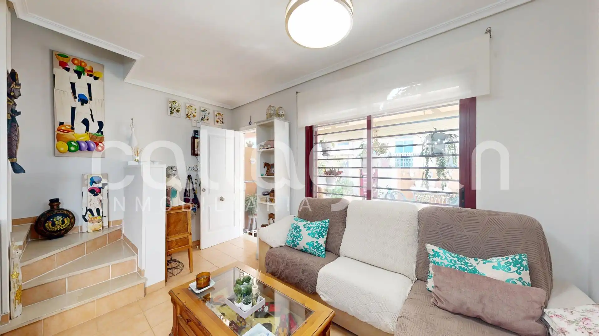Wohnzimmer von Einfamilien-Reihenhaus zum Verkauf in Canet d'En Berenguer mit Klimaanlage, Heizung und Privatgarten