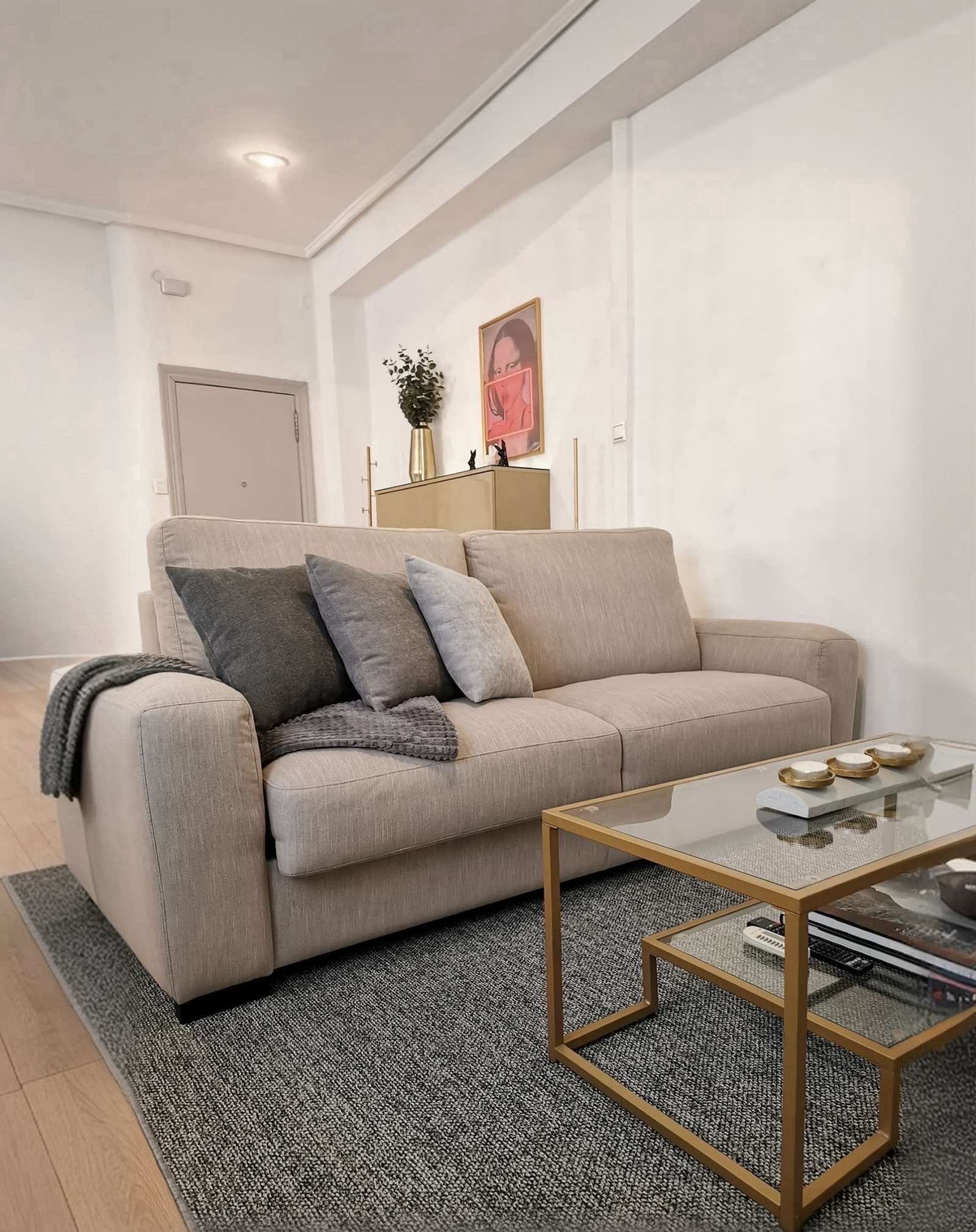 Living room of Study to share in  Valencia Capital  with Air Conditioner and Terrace