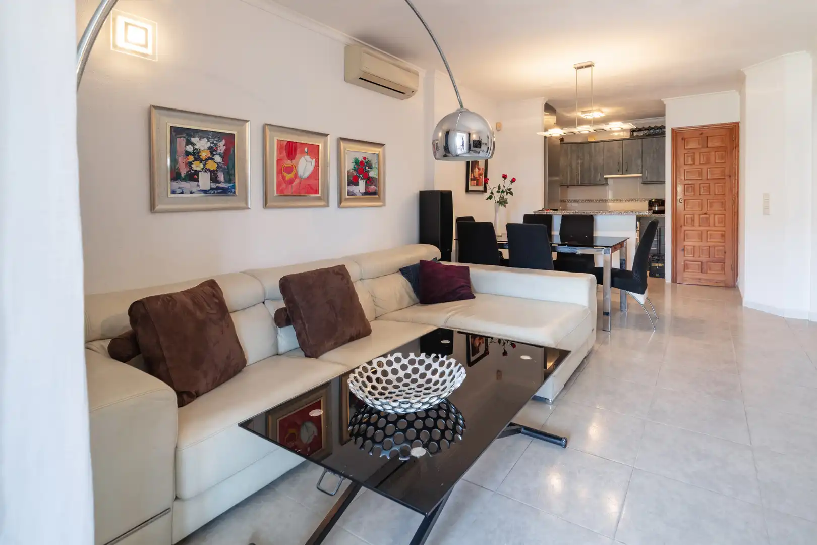 Sala d'estar de Apartament en venda en Benitachell / El Poble Nou de Benitatxell amb Aire condicionat, Terrassa i Piscina