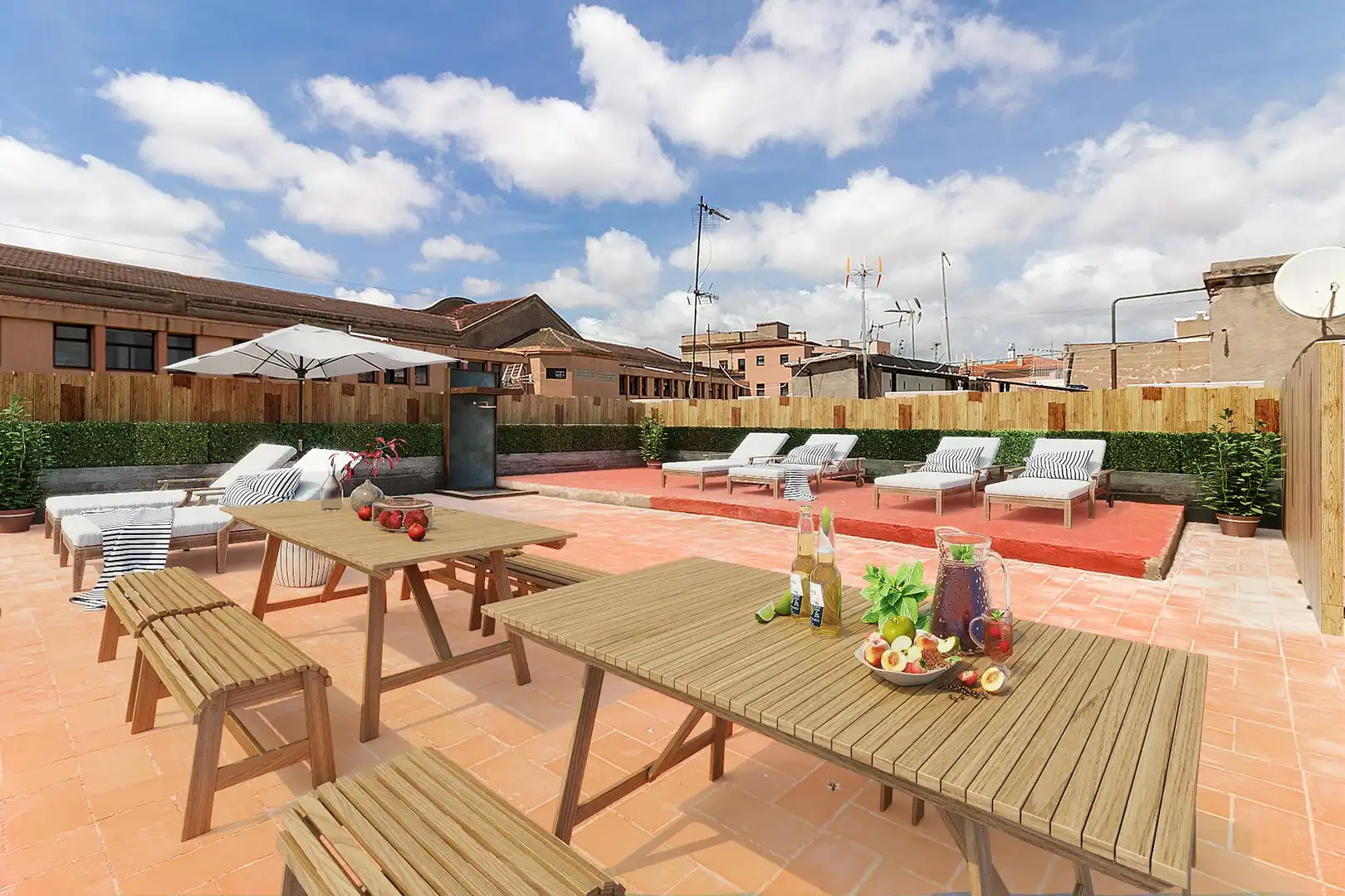 Terraza de Piso de alquiler en Barcelona con Aire acondicionado, Amueblado y Lavadora