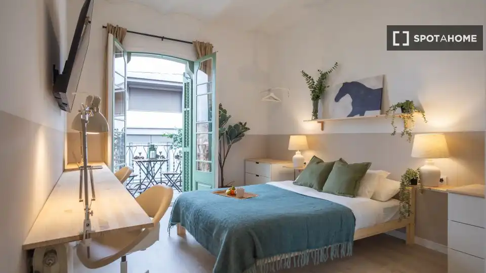 Habitación de Piso para compartir en Barcelona con Aire acondicionado, Calefacción y Amueblado